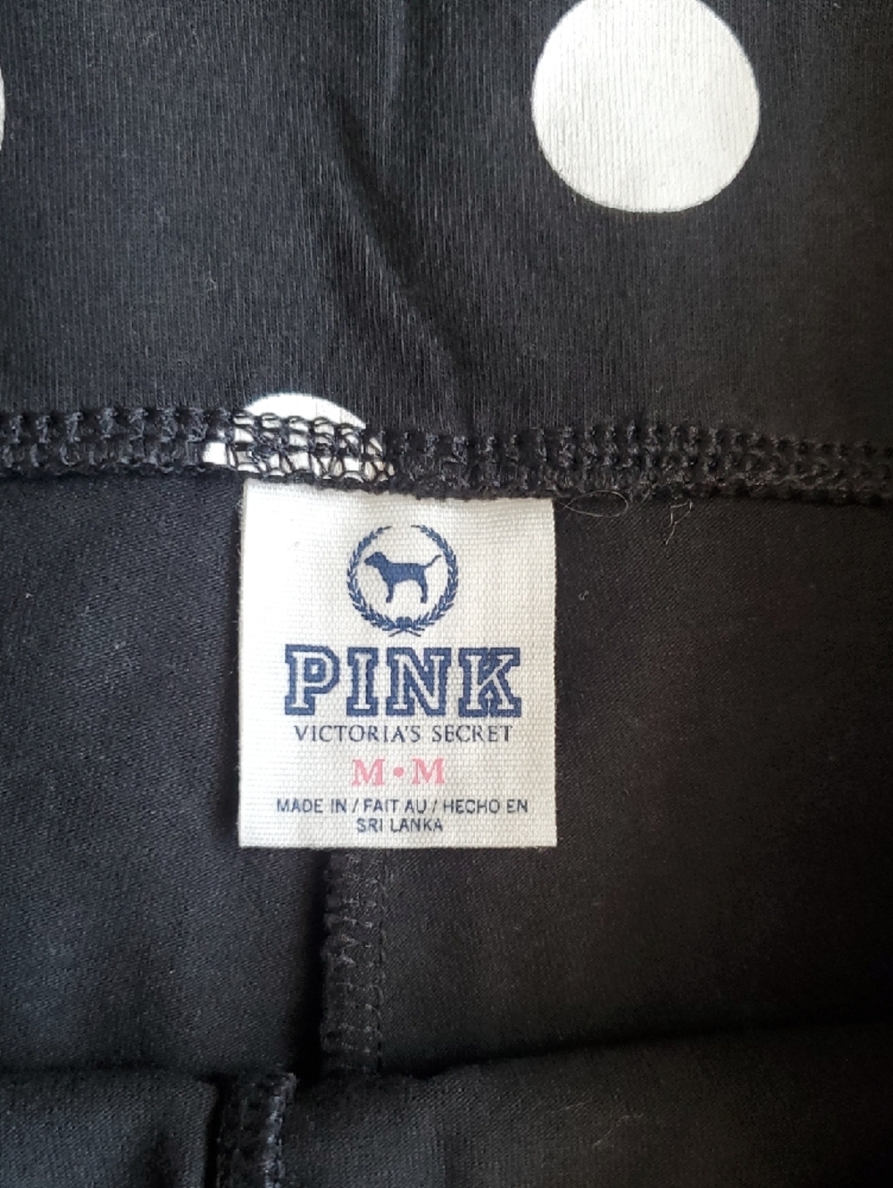PINK Victoria's Secret Black Polka Dot Logo Bike Shorts - Picture 3 of 4